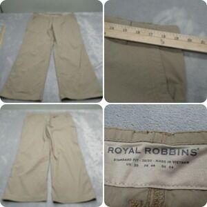 Royal Robbins Pant Men 38x29 Beige Tech Performance Hiking Travel Khaki Climbing
